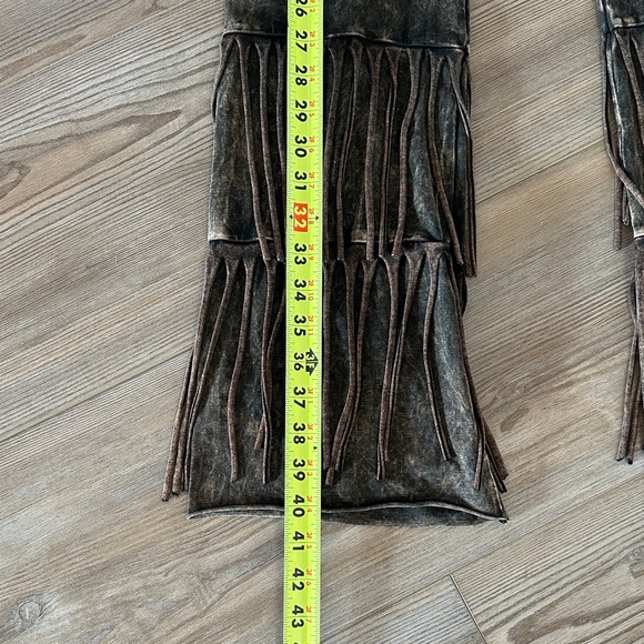Fringed Brown Leggings - Picture 9 of 11